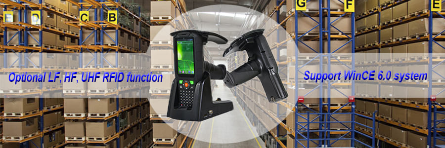 Wireless Handheld RFID Tag Reader WinCE System for Logistics