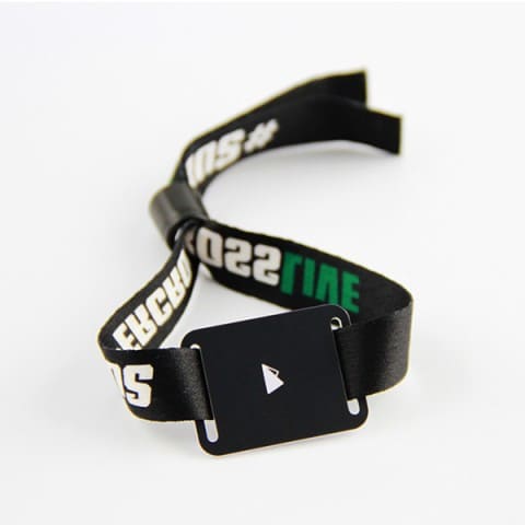 Hot Sale Black Wristband RFID Tag Woven Event Bracelets