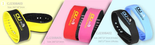 Adjustable colorful RFID Silicone Wristbands