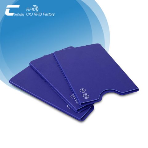 Blue PVC RFID credit card protective sleeves