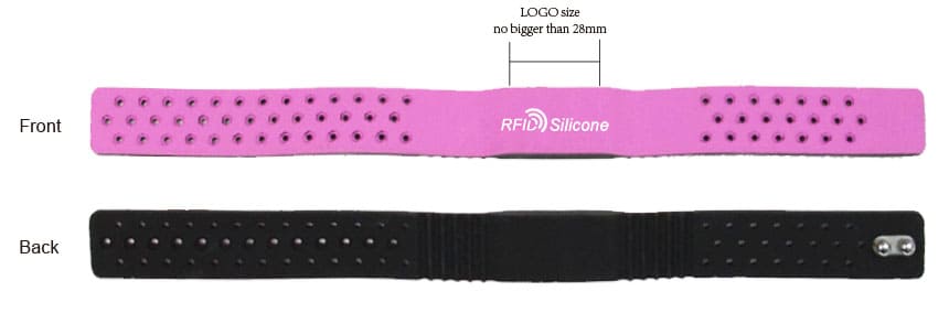 CJ2308A07 Carved Holes Silicone RFID Wristbands Supplier Size
