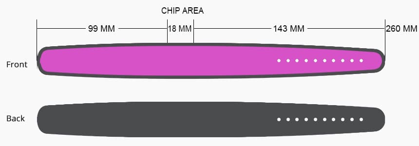 Custom Silicone RFID Chip Wristband CJ2308A03 Size