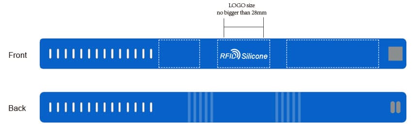 RFID wearable silicone wristband CJ2308A06 Size