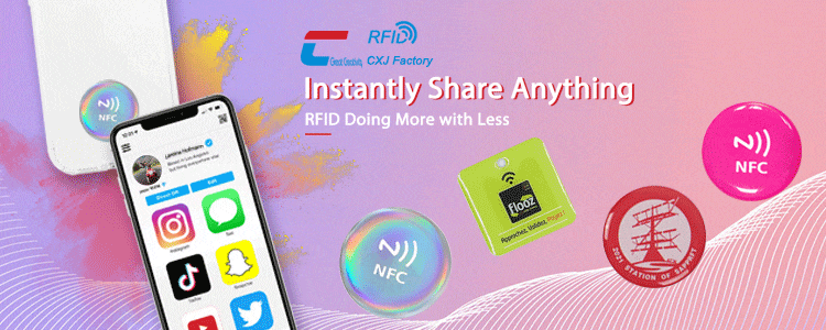 Order Waterproof NFC Tags Social Media RFID Epoxy Tag for Phone