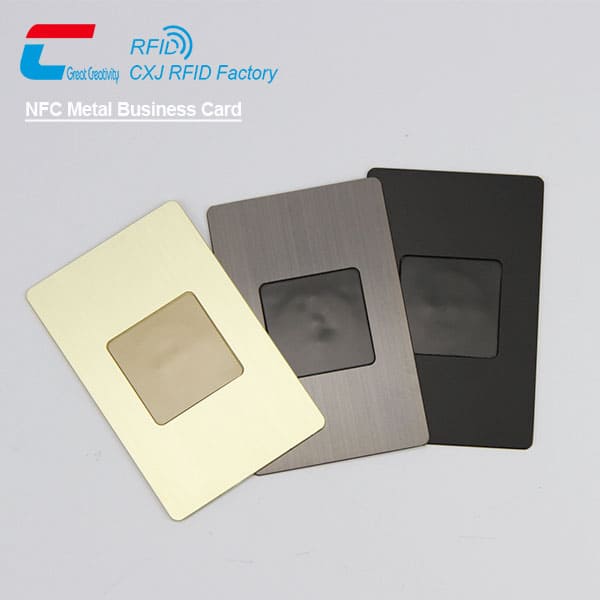Brushed Stainless Smart NFC Metal Business Card Ntag216 NFC Cards