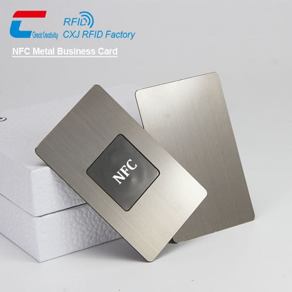 Brushed Stainless Smart NFC Metal Business Card Ntag216 NFC Cards