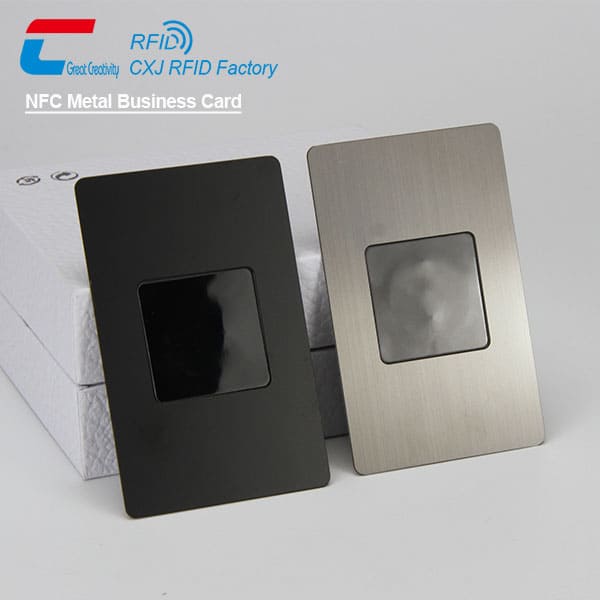 Brushed Stainless Smart NFC Metal Business Card Ntag216 NFC Cards