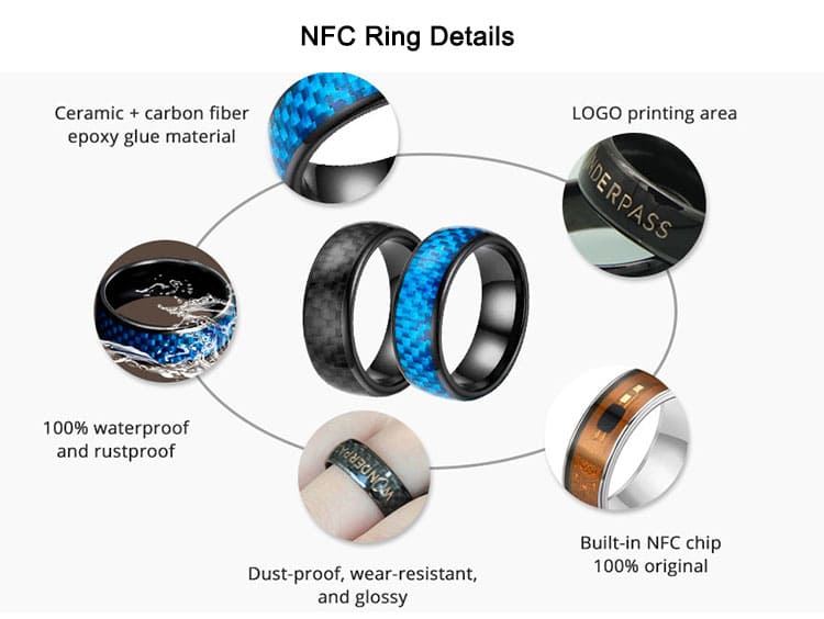 CXJ Carbon Fiber NFC Ring Details
