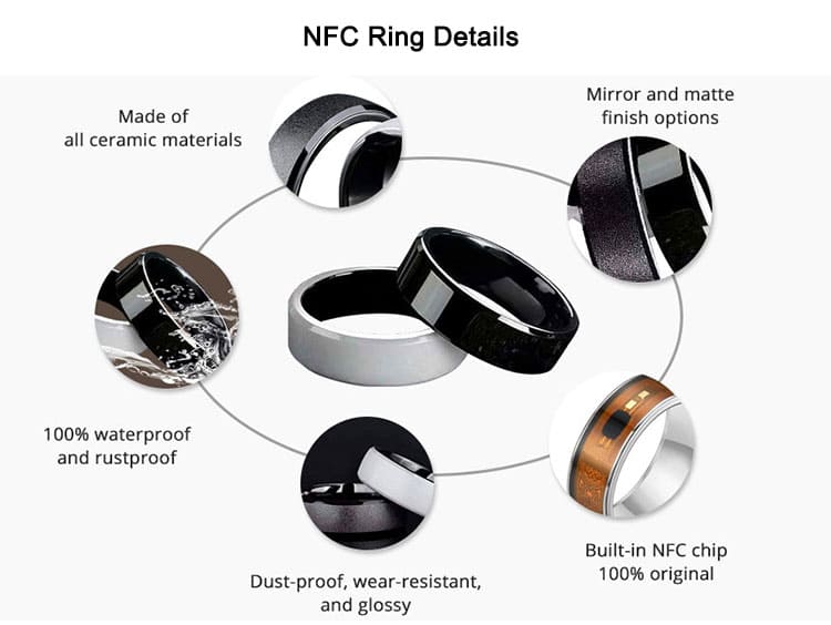CXJ Ceramic NFC Ring Details
