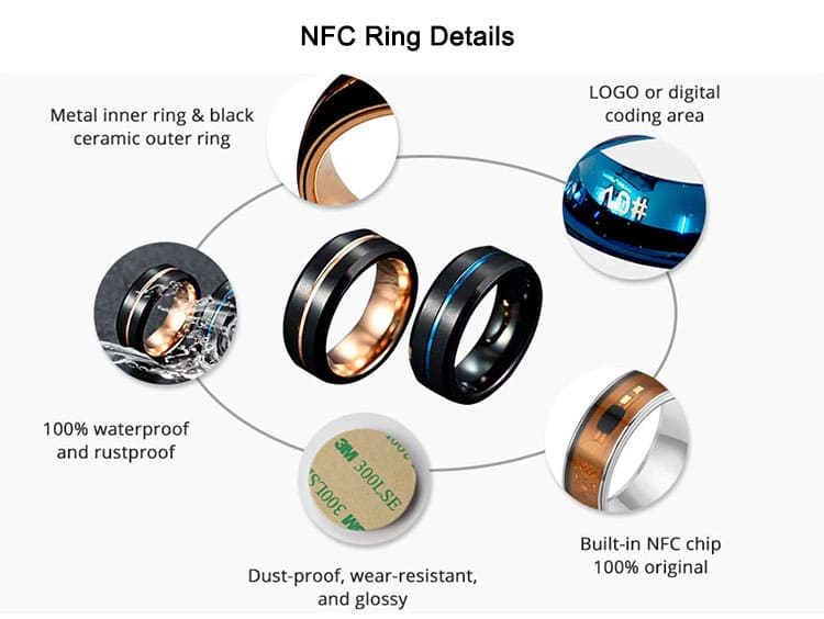 Buy NFC Ring Ceramic Digital Smart Ring with NFC Chips