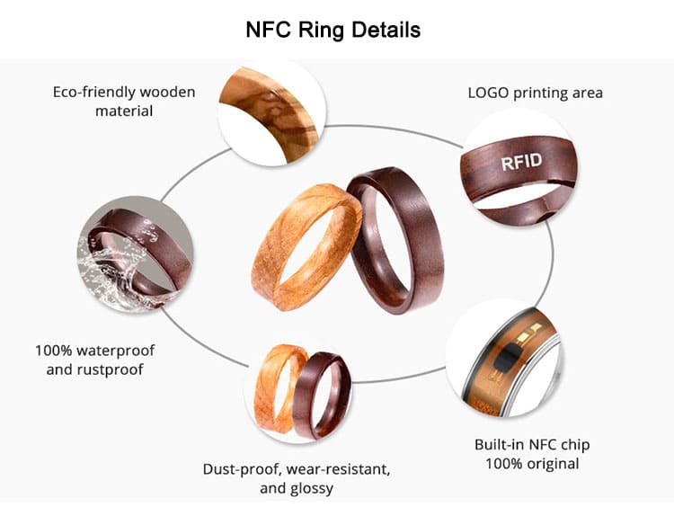 CXJ Wood NFC Ring Details