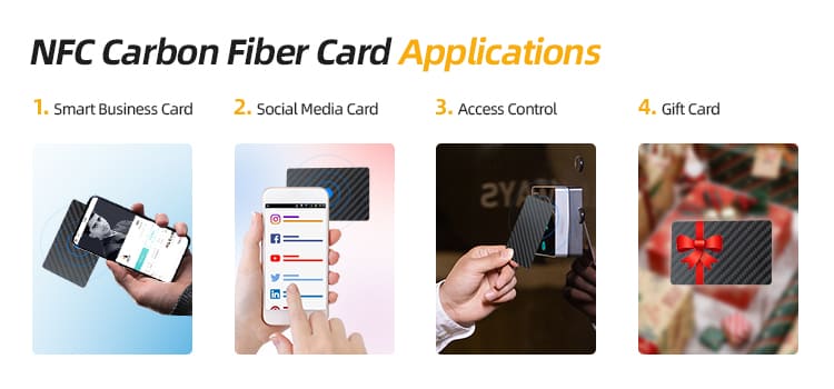 Applications of NFC business card with carbon fiber material