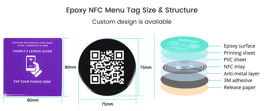 epoxy NFC menu tag size