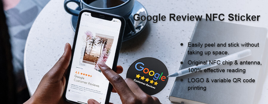 nfc google review sticker application
