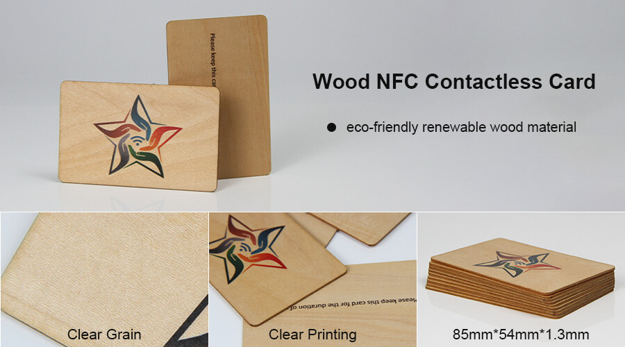 NFC wood contactless card detail