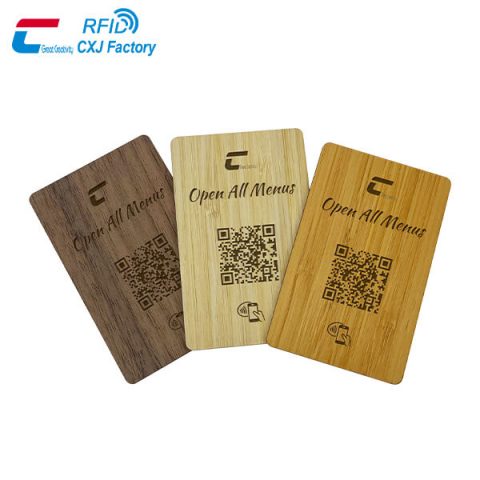 Custom QR And NFC Wooden Smart Card Eco-friendly Wood Card