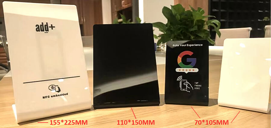 NFC Stand acrylic menu size display in three specifications