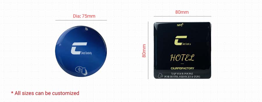QR And NFC Waterproof Sticker Google Review Epoxy Card Size
