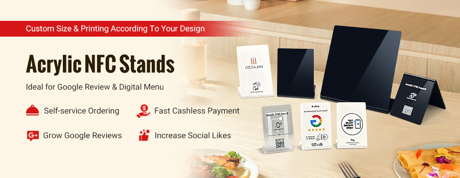 Acrylic NFC Stand Tags with QR Code